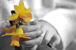 child with flower