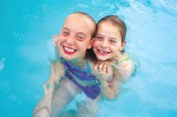 children swimming